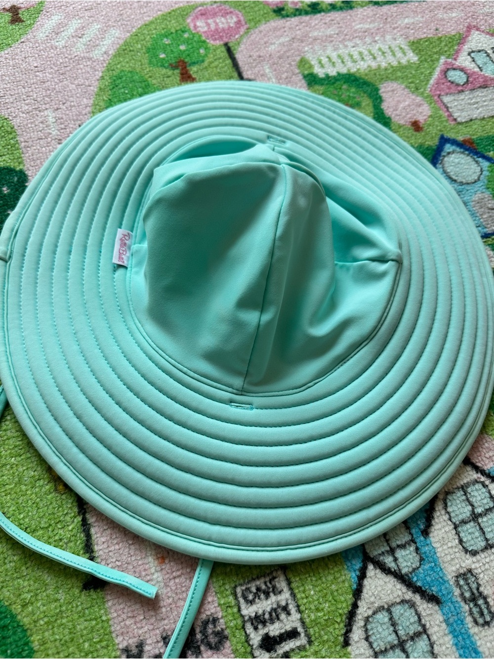 Ruffle Butts Kids Sun Hat - light Blue - Lightweight Wide-Brim Hat, excellent co
